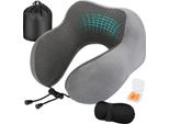 Cuscino Per Il Collo Eono, Cuscino Per Il Collo In Schiuma Di Memoria, Cuscino Da Viaggio Ergonomico, Cuscino Per Il Collo Da Viaggio Con Mascherina Per Il Sonno, Tappi Per Le Orecchie, Borsa Ideale Per