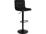 Sgabello Da Bar Arako Black Black Velvet Regolabile