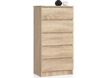 Akord Credenza 5 Cassetti Rovere Sonoma 60X40X121 Cm