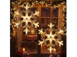 Led Stelle Di Natale Luci Finestra 2 Pezzi Bianco Caldo Led Fiocco Di Neve Luci Finestra Appendere Luci A Batteria Operata Decorazione Di Natale Decorazione Casa Festa