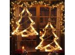 Led Stelle Di Natale Finestra Luci 2 Pezzi Bianco Caldo Led Alberi Di Natale Luci Finestra Appeso Luci Batteria Decorazione Di Natale Porta Casa Festa Decorazione