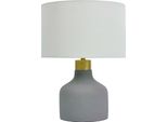 Lampada Da Tavolo Relaxdays Tessuto E Base In Cemento