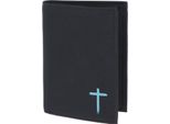 Oxmox Portafoglio New Cryptan Rfid Protect KombiböRse Freedom Cross Print Cyan Black Nero