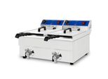 Friggitrice Vertes Friggitrice In Acciaio Inox 2X 10L (2X 3000W, 230V, Principio Della Zona Fredda, Temperatura Variabile In Continuo 50-250°C)