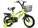 Bicicletta Da 16 Pollici Per Bambini E Bambine A Partire Da 3 Anni, Regolabile, Con Rotelle, Giallo
