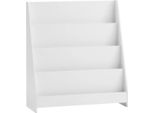 KMB32, Libreria E Portariviste Per Bambini Con 4 Ripiani, Colore Avorio