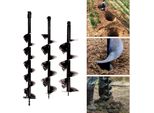 Trivella - Set Di Trivelle 3 Pezzi - Ø 10/15/20 Cm - Per Buche Da Giardino, Piante E Pali - Nero