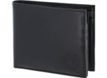 Oxmox Pelle Portafoglio Leather Rfid Protect QuerscheinböRse Freedom Lion Embossed Black Nero