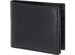 Oxmox Pelle Portafoglio Leather Rfid Protect QuerscheinböRse Circle Bloom Embossed Black Nero
