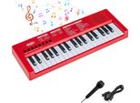 Costway Tastiera Per Bambini A 37 Tasti, Pianoforte Per Bambini Con 8 Ritmi, 8 Colori Sonori E 22 Demo, Pianoforte Per Bambini, Tastiera Per Pianoforte Elettrico Per Bambini Dai 3 Anni In Su, Rosso