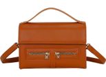 Gallantry, Borsa A Tracolla Da Donna Con Due Tasche Anteriori Con Zip, Marrone