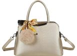 Gallantry, Borsa Da Donna In Simil-Serpente Con Foulard E Pompon Decorativi, Oro