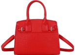 Gallantry, Borsa Da Donna In Coccodrillo Con Tracolla Staccabile, Rosso