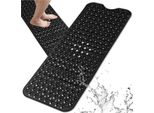 Edibazzar | Tappeto Doccia Antiscivolo Per Vasca E Bagno, 100 X 40 Cm, Nero