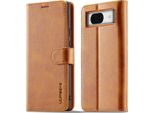 Custodia Per Google Pixel 8A In Pelle Con Chiusura Magnetica E Supporto, Custodia Protettiva Giallo