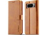 Custodia Per Google Pixel 8 Pro In Pelle Con Chiusura Magnetica E Supporto, Custodia Protettiva Giallo