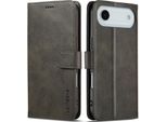 Custodia Per Iphone Air Custodia Flip In Pelle Con Chiusura Magnetica E Supporto, Custodia Protettiva Grigio
