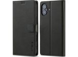 Custodia Per Iphone 16 Plus Custodia Flip In Pelle Con Chiusura Magnetica E Supporto, Custodia Protettiva Nera