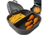 Edibazzar | Inserto In Silicone Per Friggitrice Ad Aria Calda, Teglia Riutilizzabile, Grigio