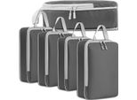 Edibazzar | Set Di Organizer Per Valigie Da 4 Pezzi, Grigio, Con Chiusura A Zip