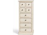 Casa Padrino Cassettiera In Legno Massiccio In Stile Country Shabby Chic Con 8 Cassetti Bianco Antico H. 122 Cm