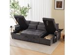 Divano Angolare Merax, Divano Letto A U 4 Posti, Divano Trasformabile Con Base Letto, Funzione Letto, Cuscini, Set Divano, Divano In Ciniglia, Grigio