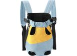 Inf Zaino Portatile Anteriore Per Animali Domestici Piccoli Cani E Gatti - Blu E Giallo Xl