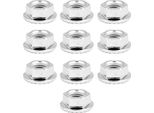 10PCS Filettatura Fine Dado Esagonale Dadi Flangiati Fissaggio Con Pad