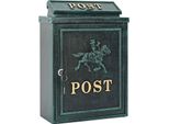Vidaxl Cassetta Postale A Muro Verde 29 X 13 X 41 Cm In Fusione Di Alluminio