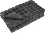 Vidaxl Coperta In Pelliccia Di Coniglio Grigio Scuro 220 X 240 Cm Poliestere