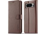 Custodia Per Google Pixel 8 Pro In Pelle Con Chiusura Magnetica E Supporto, Custodia Protettiva Marrone