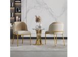 Set Di 2 Sedie Da Sala Da Pranzo Merax, Sedia Da Sala Da Pranzo Moderna Con Gamba Inclinata, Sedia Imbottita, Piedini Regolabili, Sedie Da Cucina, Lino E Pelle, Beige+Khaki