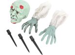 Paletti Per Braccia Con Faccia Da Zombie, Oggetti Di Scena Verdi Vividi E Realistici, Decorazioni Spaventose Per Halloween