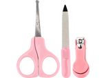 3 Pezzi/Set Bellissimo Set Di Tagliaunghie Per Neonati Tagliaunghie Forbici File (Rosa)