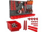 Pannello Porta Attrezzi + 9 Scatole E Supporti 77X39 Cm Per Officina Garage