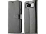 Custodia Per Google Pixel 8A In Pelle Con Chiusura Magnetica E Supporto, Custodia Protettiva Grigio