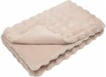 Vidaxl Coperta In Pelliccia Sintetica Di Coniglio Beige 220 X 240 Cm Poliestere