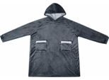 Vidaxl Coperta Con Cappuccio Blu Navy M In Pile E Flanella