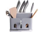 Inf Portacoltelli Multifunzionale Autoportante - Organizzatore Da Cucina 2 Pezzi