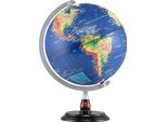 Mappamondo Illuminato Costway 30 Cm, Mappa Inglese, Ruotabile A 360°, Mappamondo Con Base In Legno, Mappamondo Geografico Per La Scuola, Mappamondo Decorativo, Mappamondo Illuminato