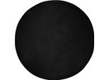 Vidaxl Tappeto Coniglietto In Pelliccia Sintetica Olite Nero Ø 80 Cm Poliestere