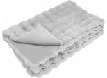 Vidaxl Coperta In Pelliccia Di Coniglio Grigio 150 X 220 Cm Poliestere