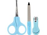 3 Pezzi/Set Bellissimo Set Di Tagliaunghie Per Neonati Tagliaunghie Forbici File (Blu)