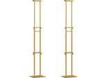 Vidaxl Stand Fieristici 2 Pezzi Oro 30 X 23,5 X 210 Cm Acciaio