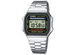 Chronograph Casio Vintage, Silber (Rot, Silberfarben), Armbanduhren, Damen, Chronograph, Quarzuhr, Armbanduhr,Damenuhr, Herrenuhr, Digitaluhr, Edelstahlarmband
