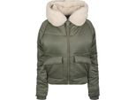 Urban Classics Giacca Con Cappuccio Sherpa Da Donna Darkolive/Darksand - Xl
