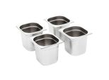 Vidaxl Contenitori Gastronorm 8 Pz. Gn 1/6 150 Mm Acciaio Inox