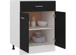 Syfax™ Armadio Inferiore Con Cassetto “Lyon” Nero 60X46X81,5 Cm