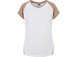 DáMské TričKo Urban Classics Ladies Contrast Raglan Tee Bianco/Softtaupe - Xs