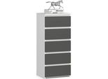 Comò Elegante CL5 Con Smart Storage In Bianco E Grigio Grafite